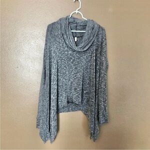 Elan Grey Cowl Neck Long Sleeve Tunic One Size